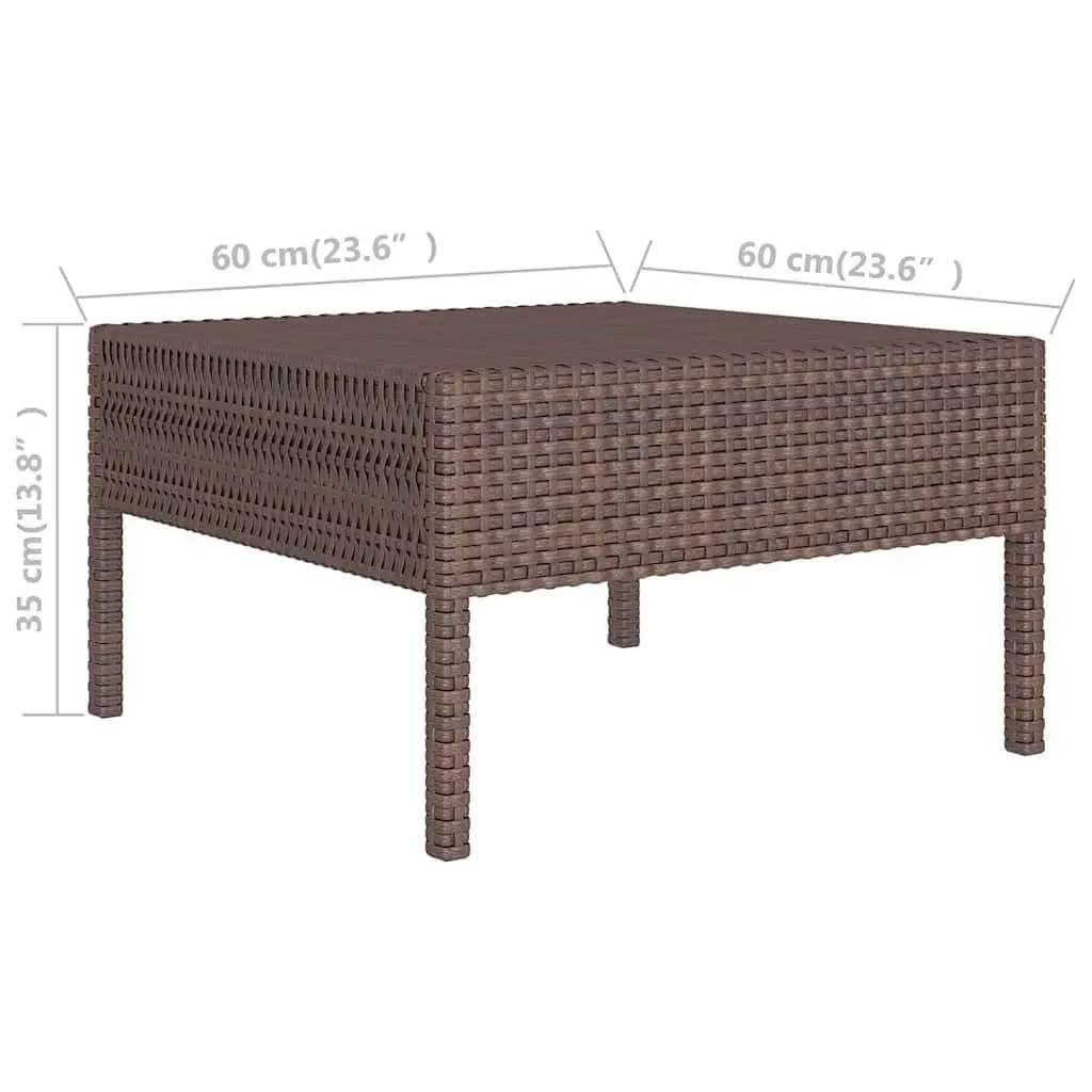 Garden Lounge Set Brown 6 Piece Outdoor Furniture Weather Resistant PE Rattan Patio Seating