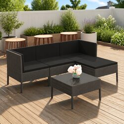 Concise 5-Piece Outdoor Lounge Set in Grey