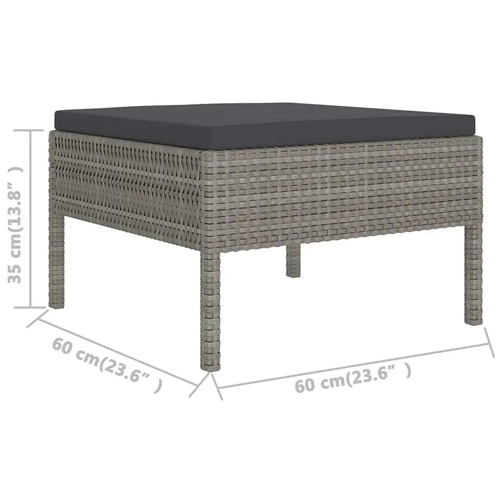 Garden Lounge Set 5 Piece Outdoor Furniture Patio Sectional with Cushions Grey