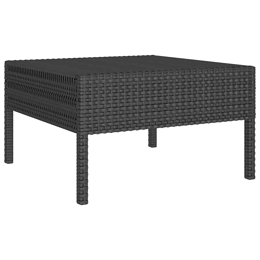 Garden Lounge Set 9 Piece Outdoor Patio Furniture Black Poly Rattan with