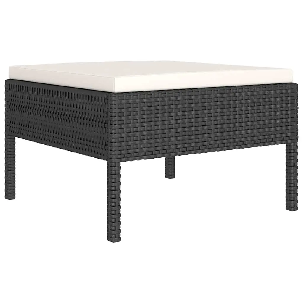 Garden Lounge Set 12 Piece Outdoor Furniture Poly Rattan Black Cushions Patio