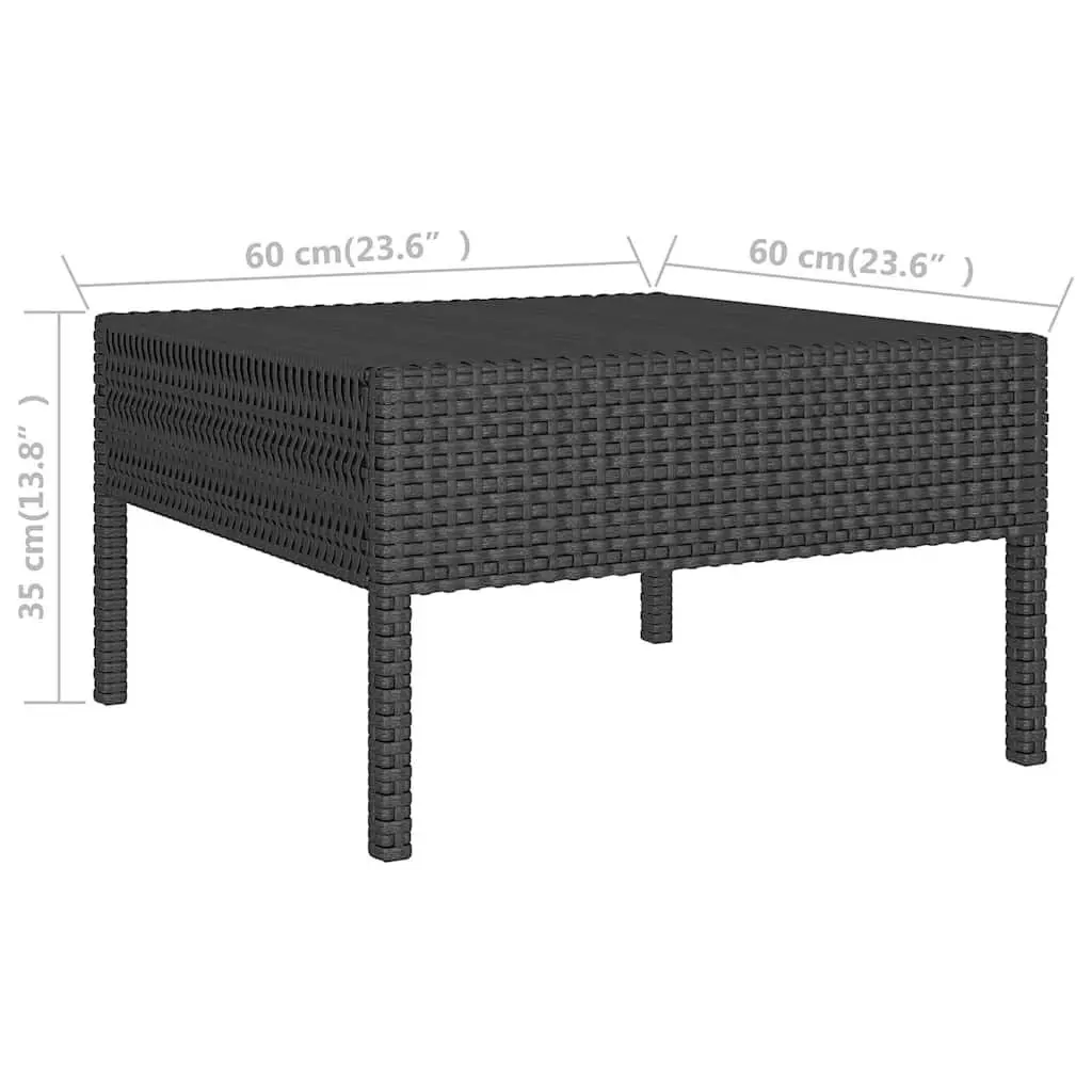 Garden Lounge Set 12 Piece Outdoor Furniture Poly Rattan Black Cushions Patio