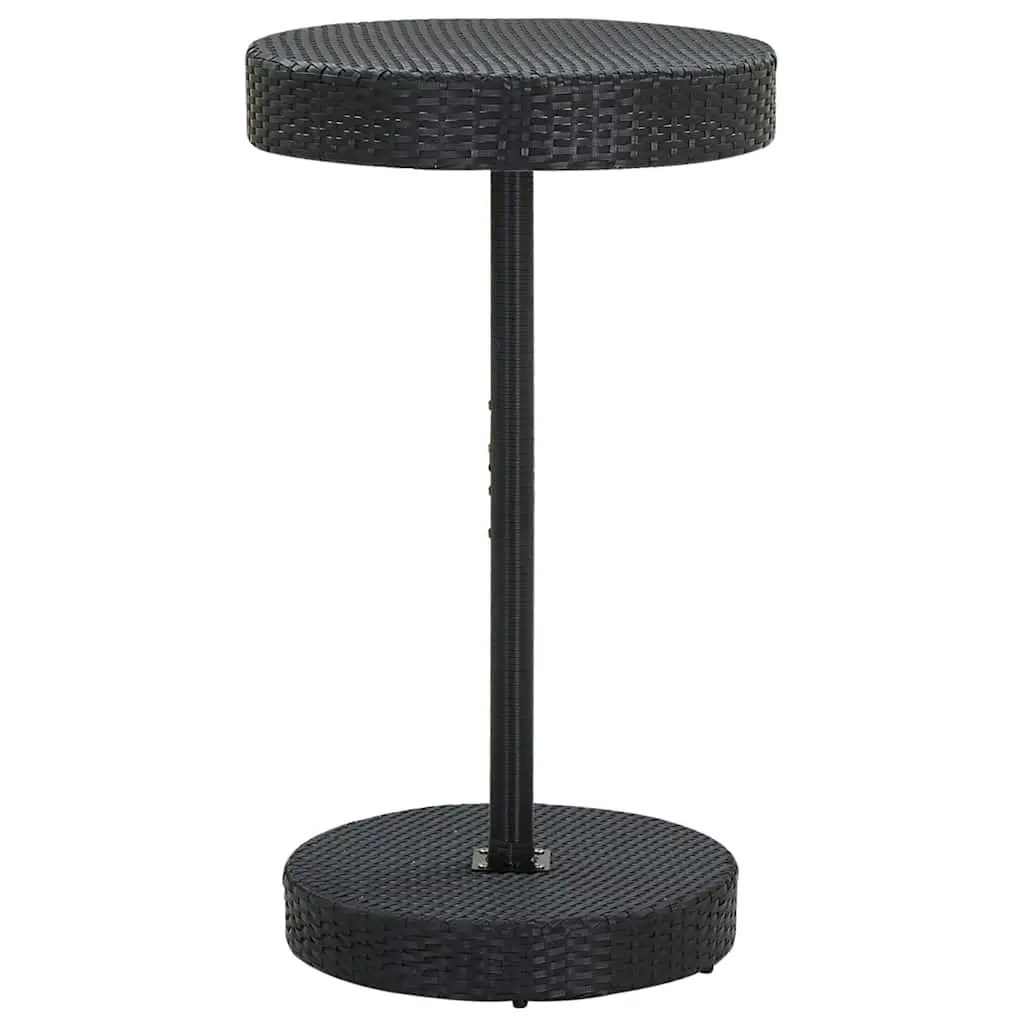 3 Piece Garden Bar Set with Cushions Outdoor Rattan Table Stools Black
