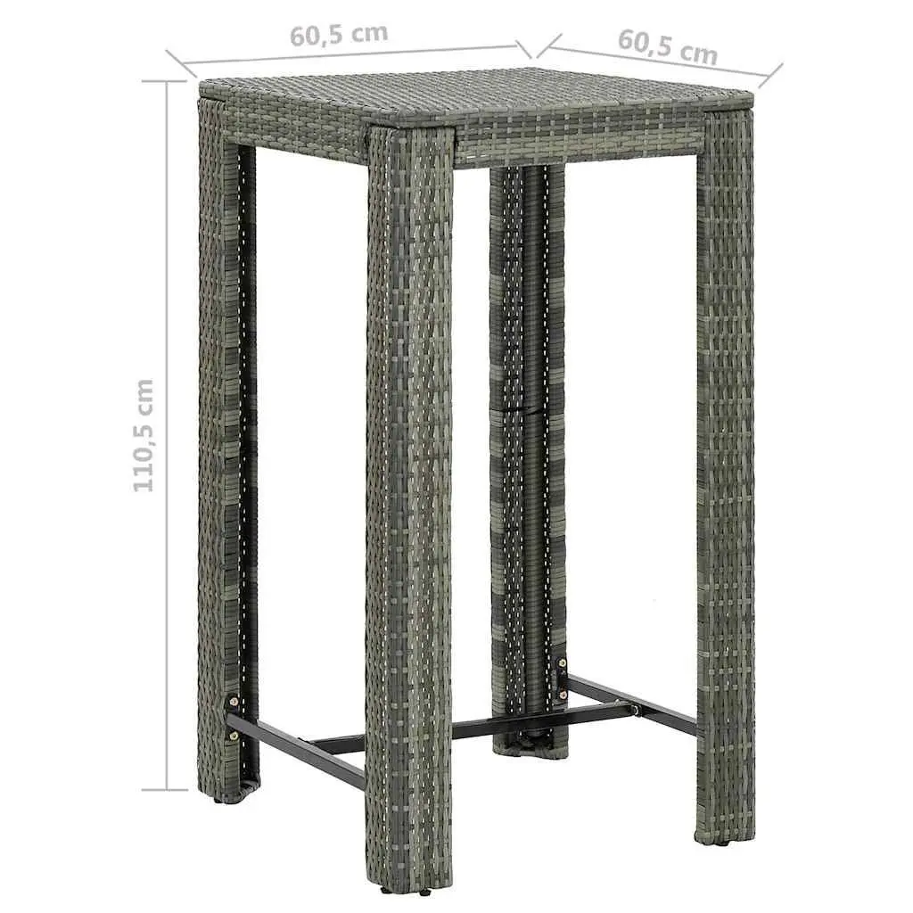 3 Piece Grey Bar Set for Outdoor Living