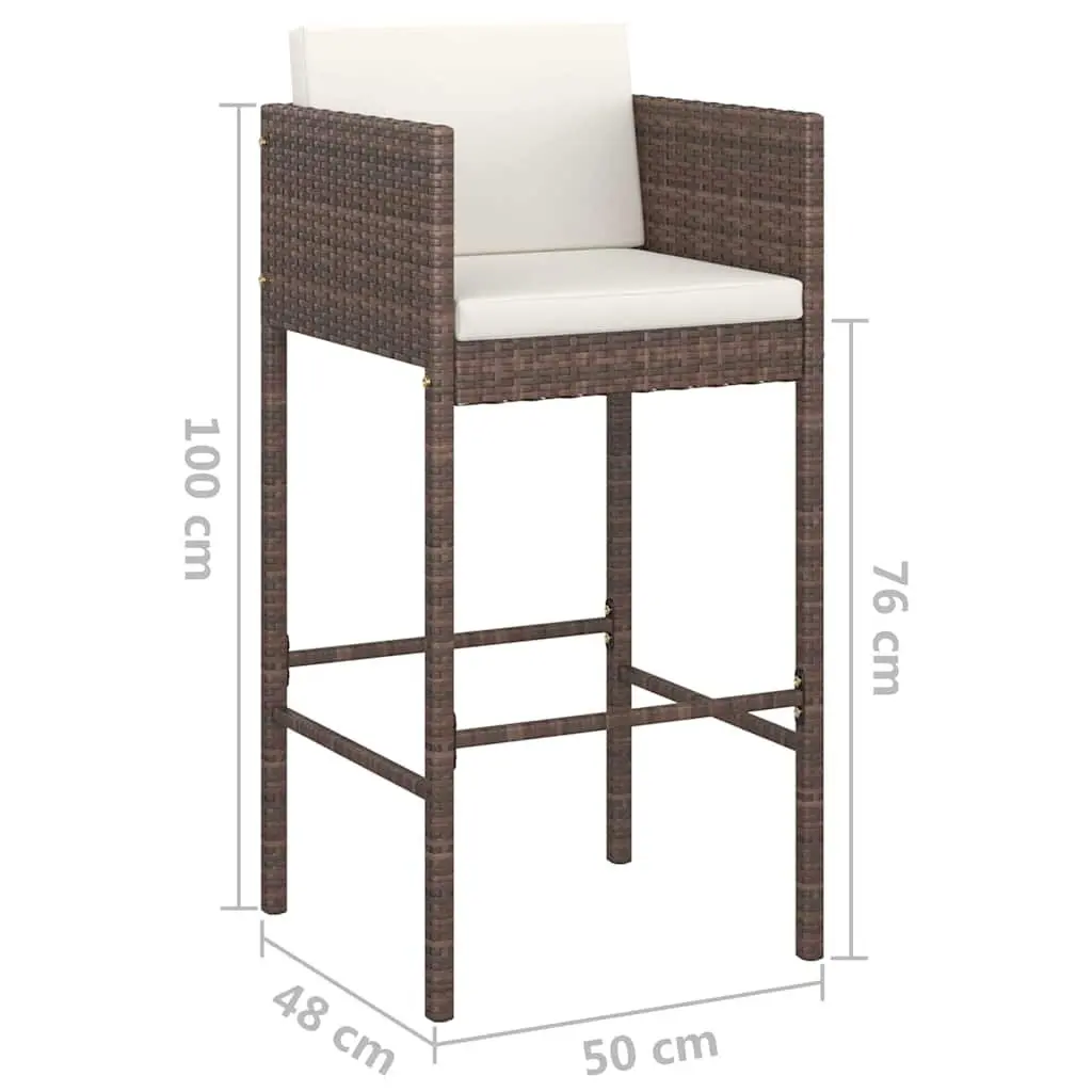 5 Piece Brown Outdoor Bar Set