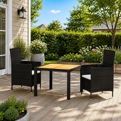 3-Piece Garden Dining Set with Cushions