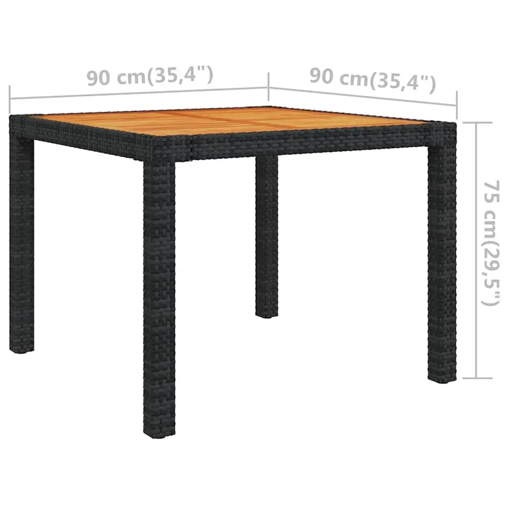 Outdoor Dining Set Black 5 Piece with Cushions Poly Rattan Steel Frame