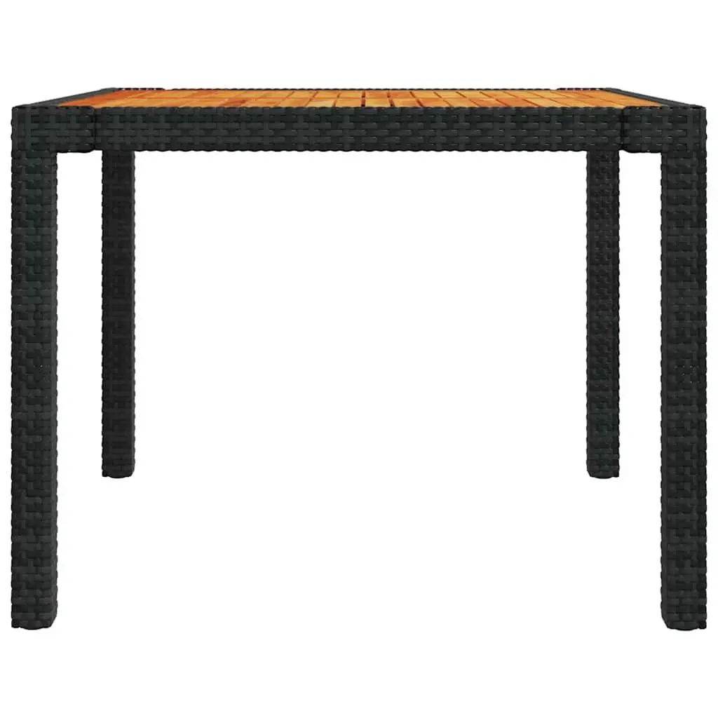 Outdoor Dining Set Black 5 Piece with Cushions Poly Rattan Steel Frame