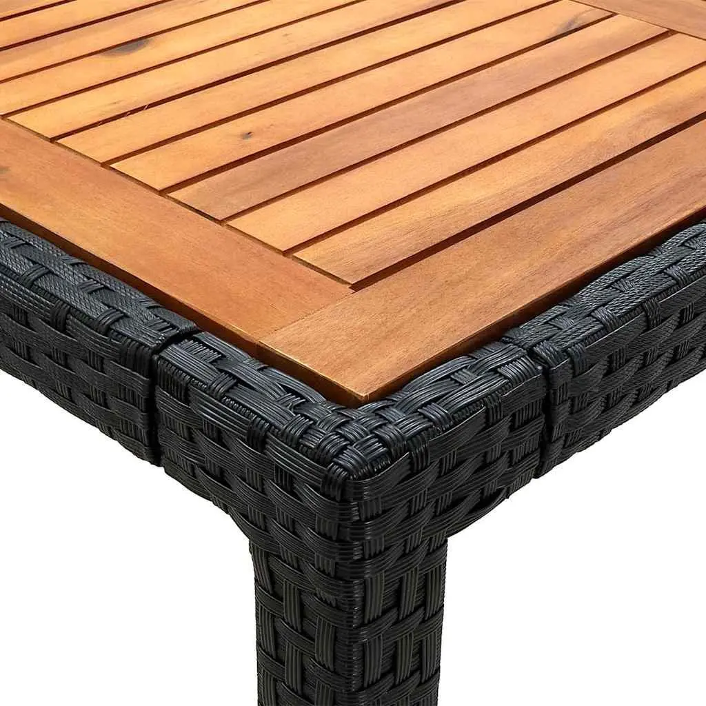 Outdoor Dining Set Black 9 Piece Garden Furniture with Cushions