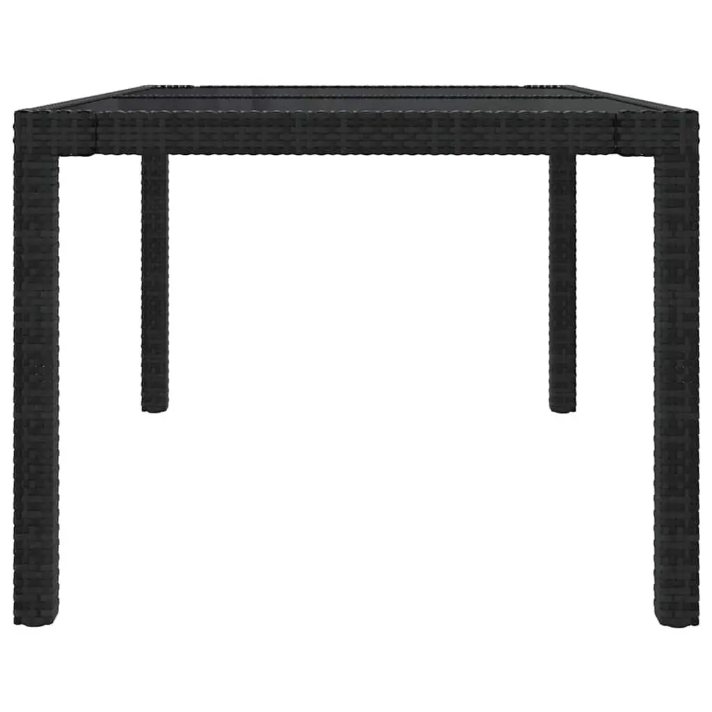 Outdoor Dining Set Black 5 Piece Garden Furniture Poly Rattan Table Chairs Cushions
