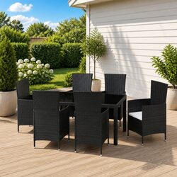 7 Piece Outdoor Dining Set with Removable Cushions