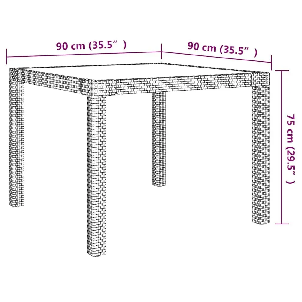 Outdoor Dining Set 3 Piece Grey Poly Rattan Garden Furniture with Cushions