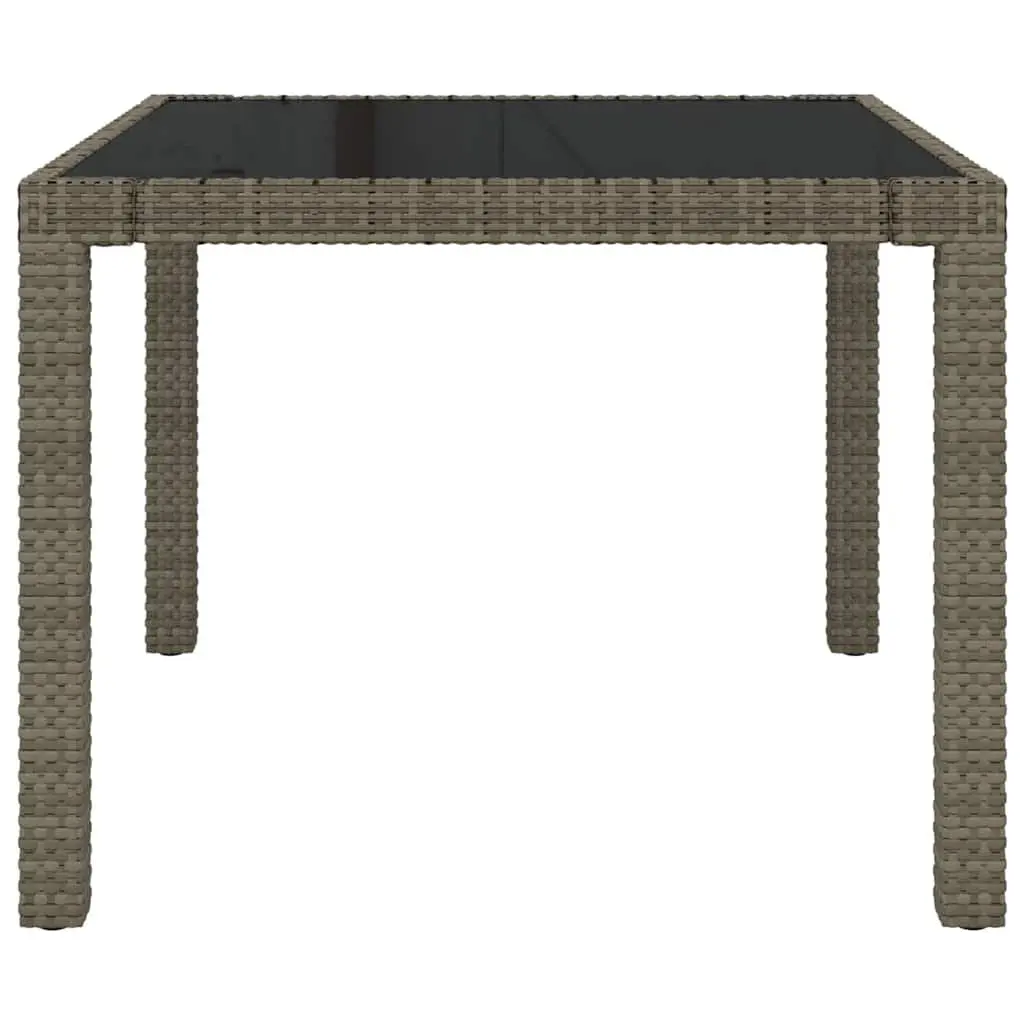 Outdoor Dining Set 3 Piece Grey Poly Rattan Garden Furniture with Cushions
