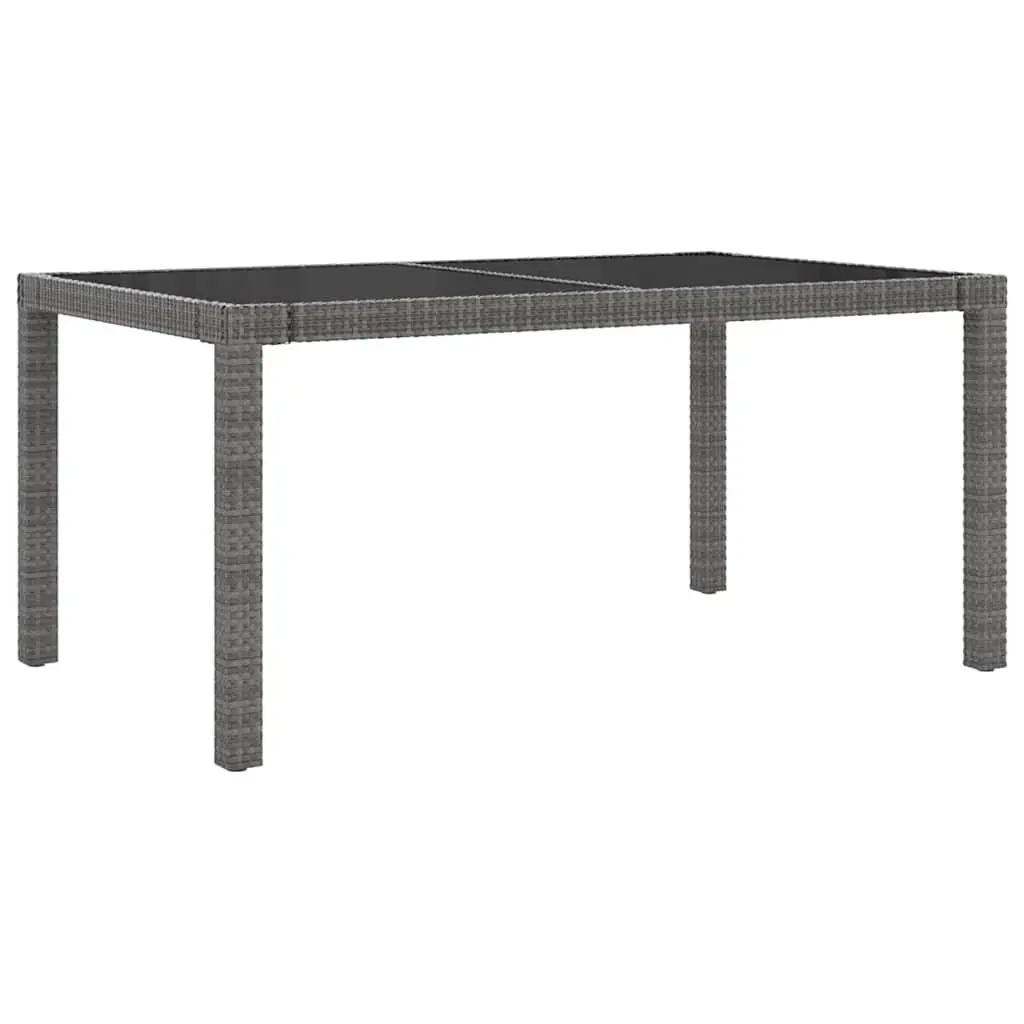 7 Piece Outdoor Dining Set Grey Poly Rattan Garden Furniture with Cushions