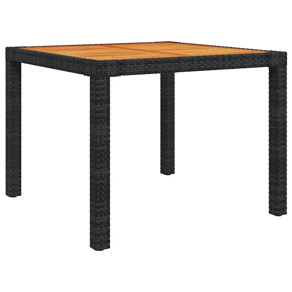 Outdoor Dining Set Black 3 Piece Poly Rattan Garden Furniture with Cushions