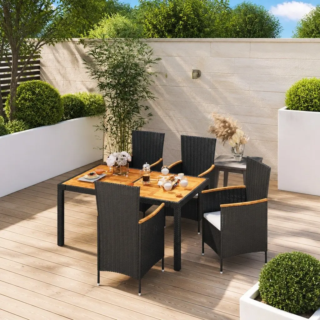 5-Piece Outdoor Dining Set with Removable Cushions