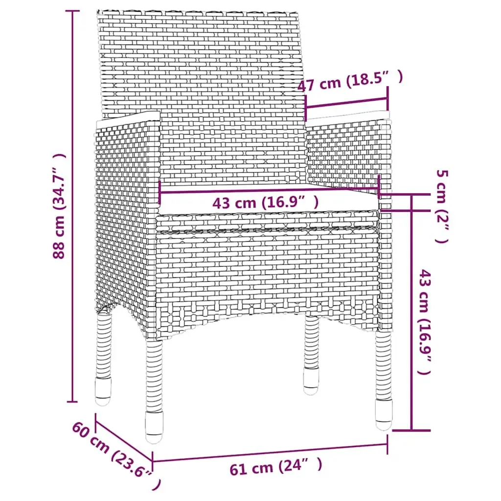 5-Piece Outdoor Dining Set with Removable Cushions