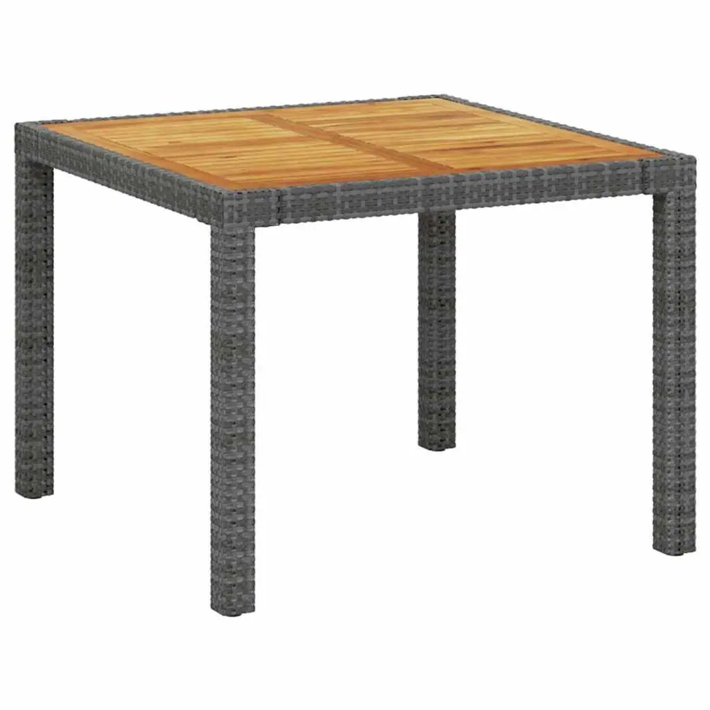 Outdoor Dining Set Grey 3 Piece Poly Rattan Garden Furniture with Cushions