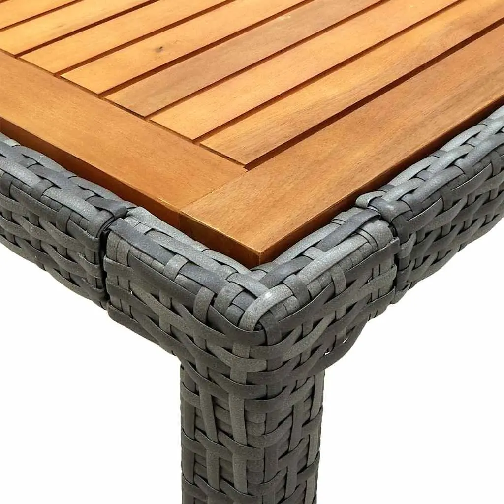 Outdoor Dining Set Grey 3 Piece Poly Rattan Garden Furniture with Cushions