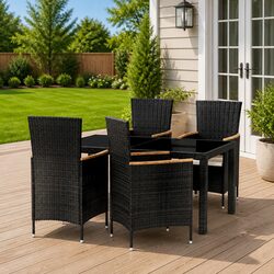 5-Piece Black Dining Set: Perfect for Your Outdoors