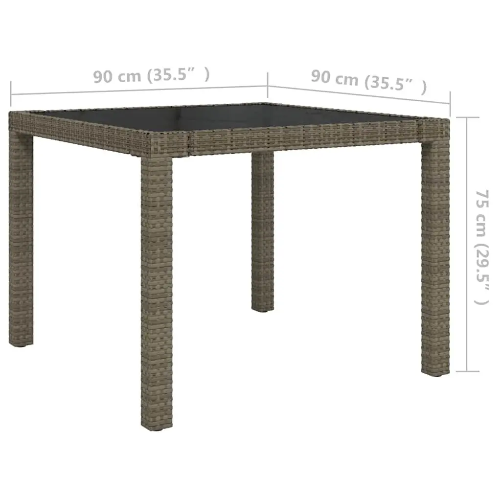Outdoor Dining Set 5 Piece Poly Rattan Garden Furniture with Cushions Grey