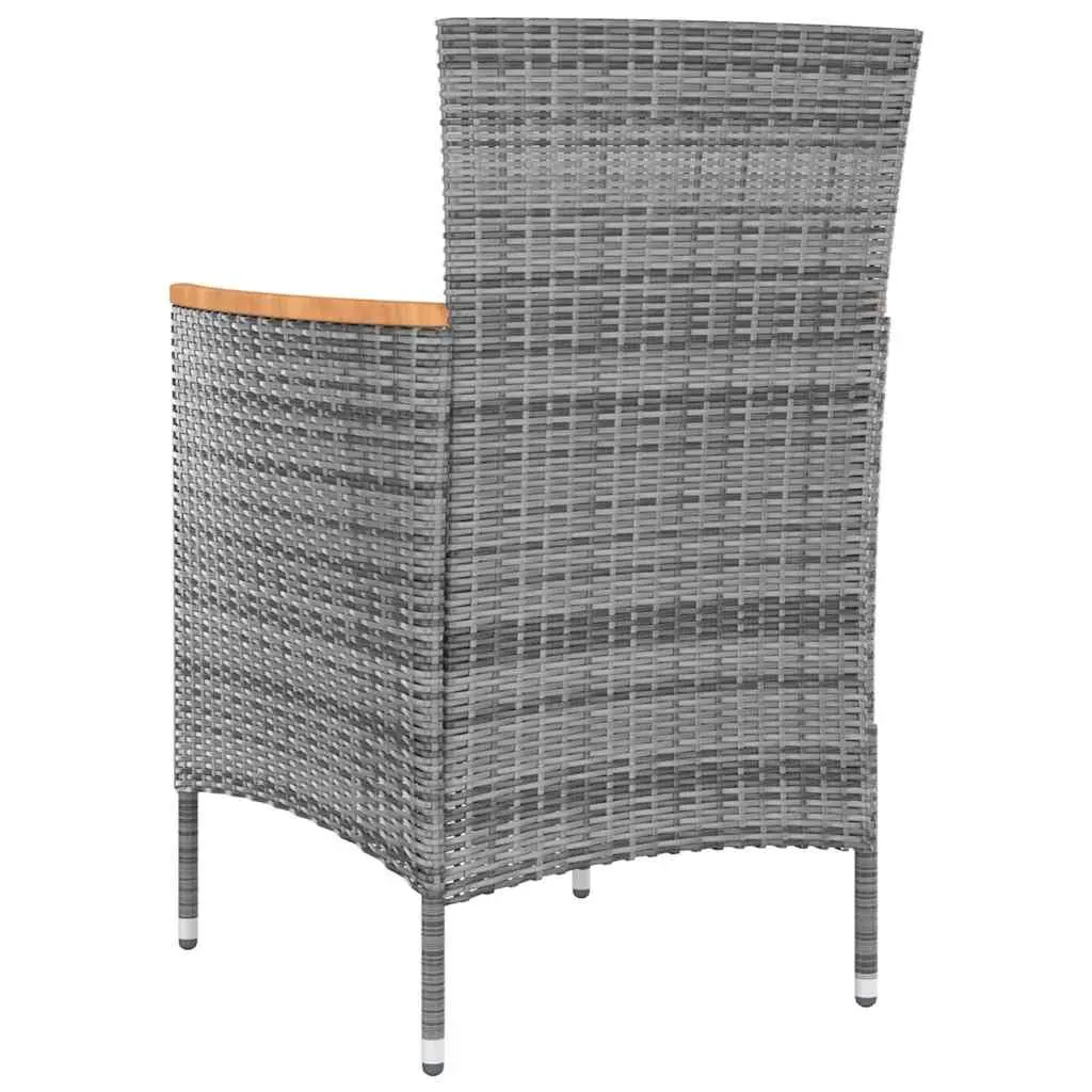 Outdoor Dining Set 5 Piece PE Rattan Garden Furniture Steel Frame Grey Cushions