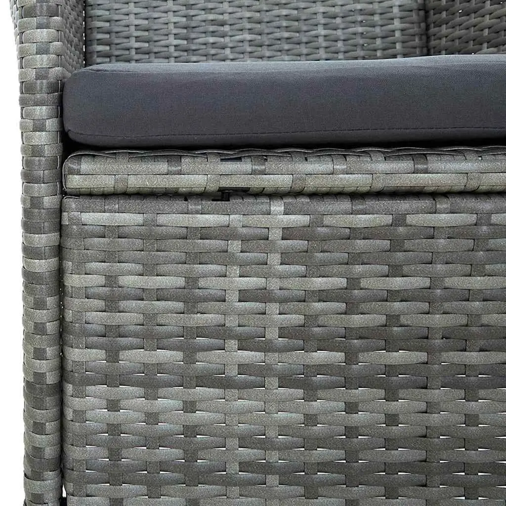 Outdoor Dining Set 5 Piece PE Rattan Garden Furniture Steel Frame Grey Cushions