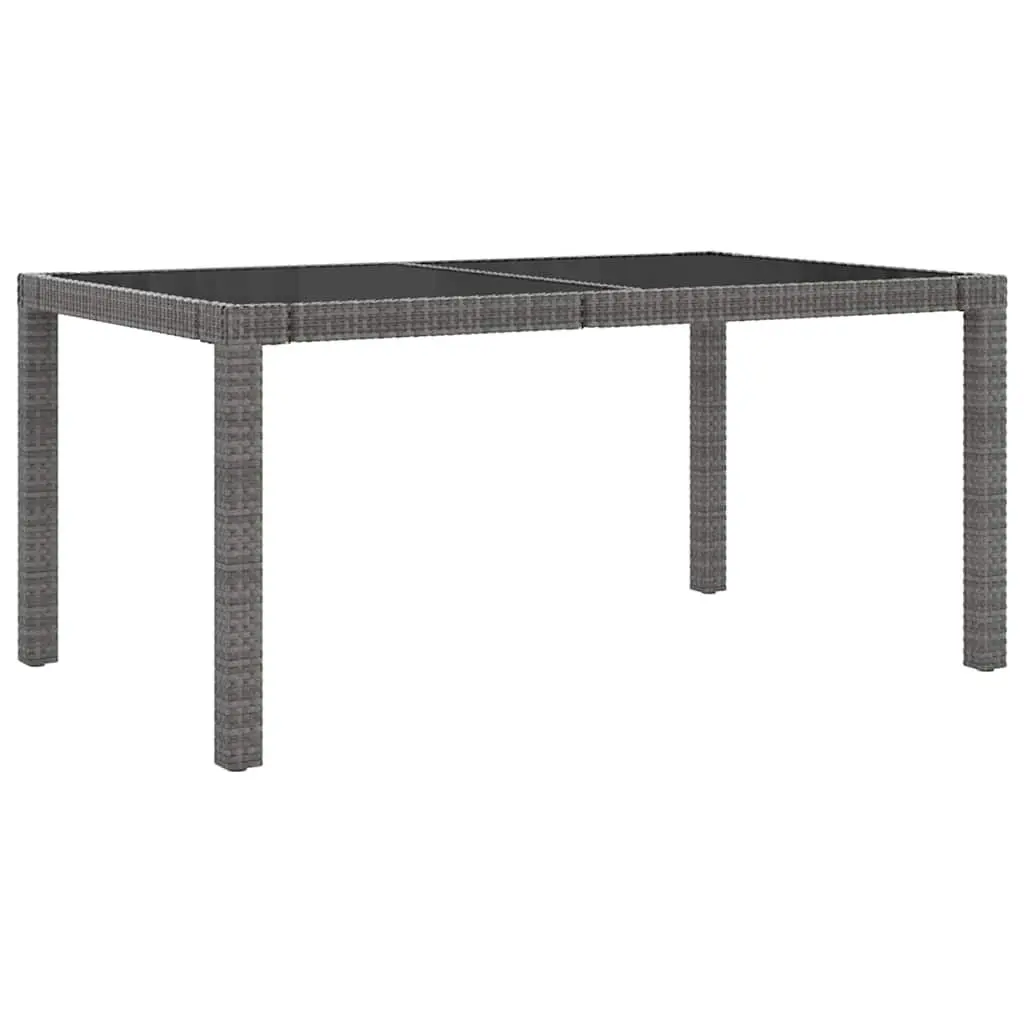 Outdoor Dining Set 7 Piece Garden Furniture Grey Poly Rattan with Cushions