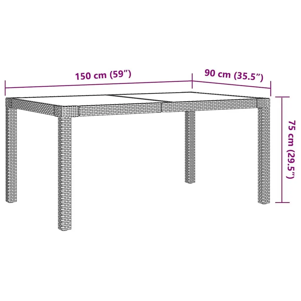 Outdoor Dining Set 7 Piece Garden Furniture Grey Poly Rattan with Cushions