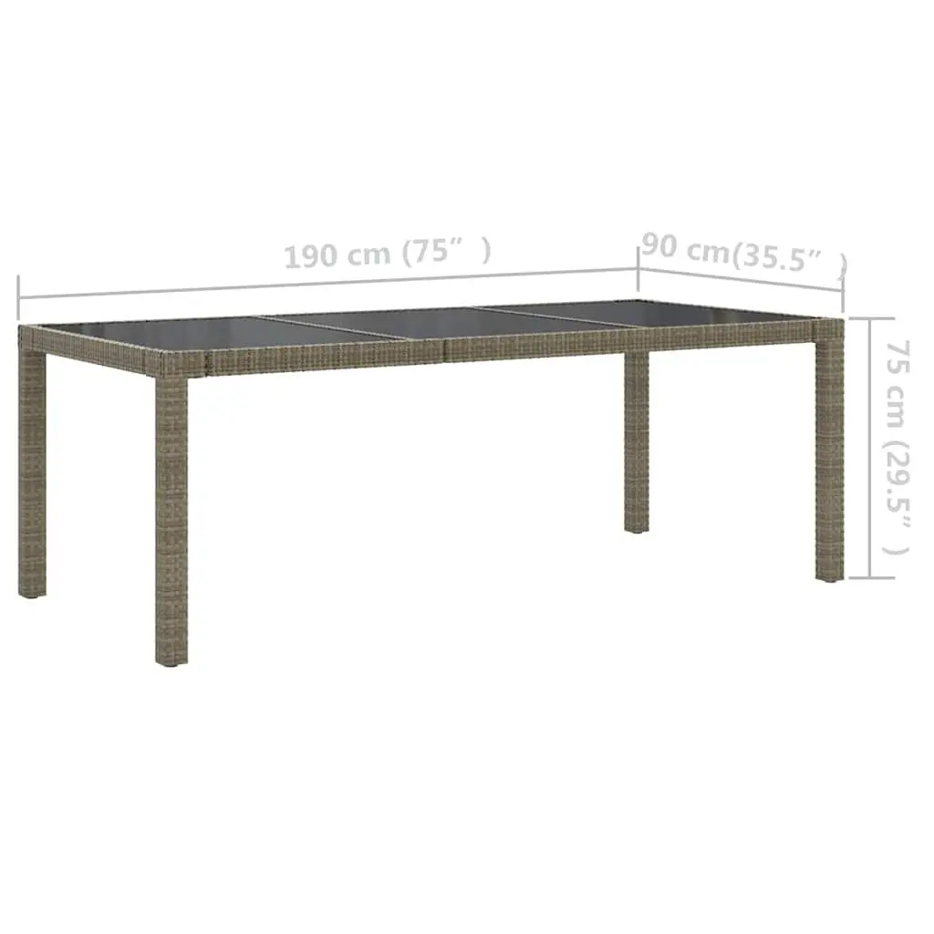Outdoor Dining Set Grey 9 Piece Garden Furniture Poly Rattan with Cushions