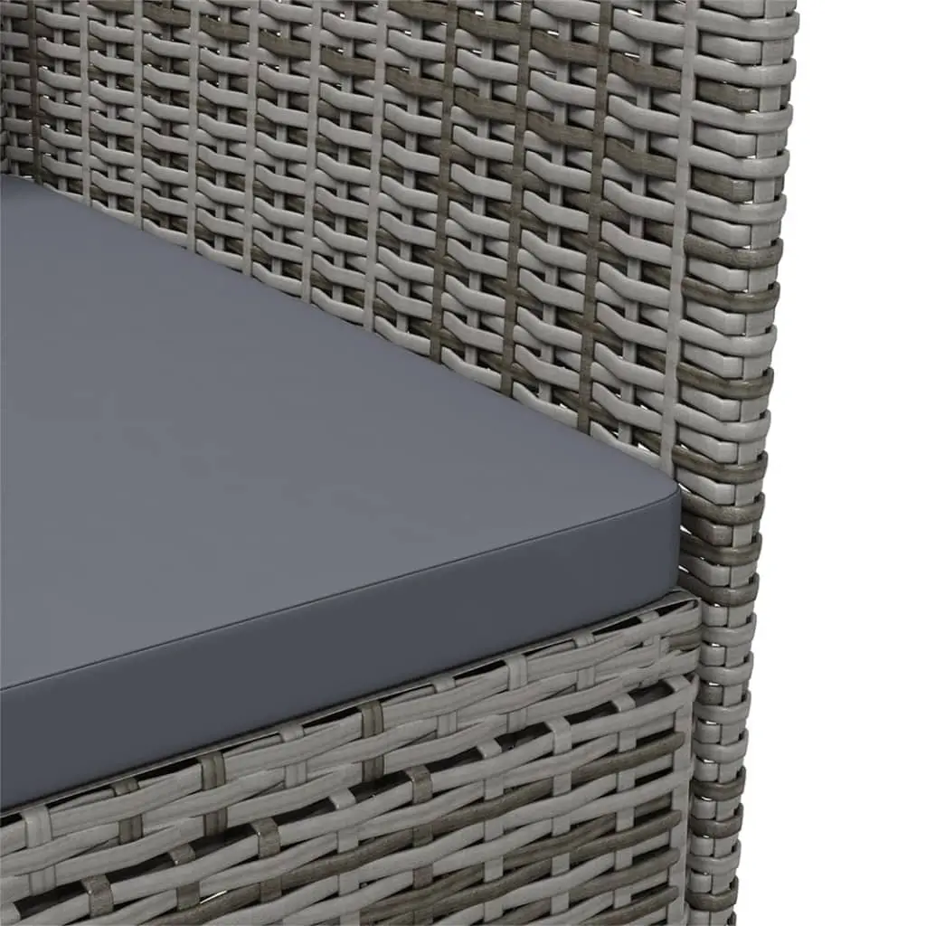 Outdoor Dining Set Grey 11 Piece Garden Furniture Poly Rattan Steel Frame
