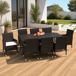 Compact 9 Piece Patio Dining Set for Outdoor Use