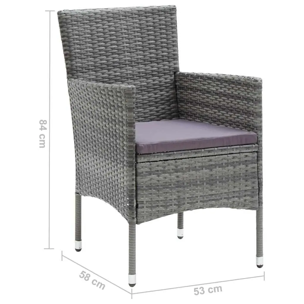 Garden Dining Set 7 Piece Outdoor Furniture Poly Rattan Table Chairs Cushions
