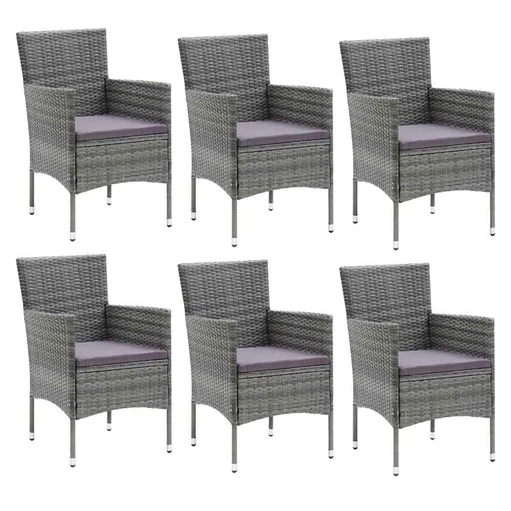 Garden Dining Set 7 Piece Outdoor Furniture Poly Rattan Table Chairs Cushions