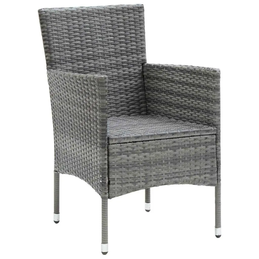 Garden Dining Set 9 Piece Outdoor Patio Furniture Grey Poly Rattan Chairs Table