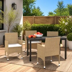 Compact 5 Piece Outdoor Dining Set with Easy Care