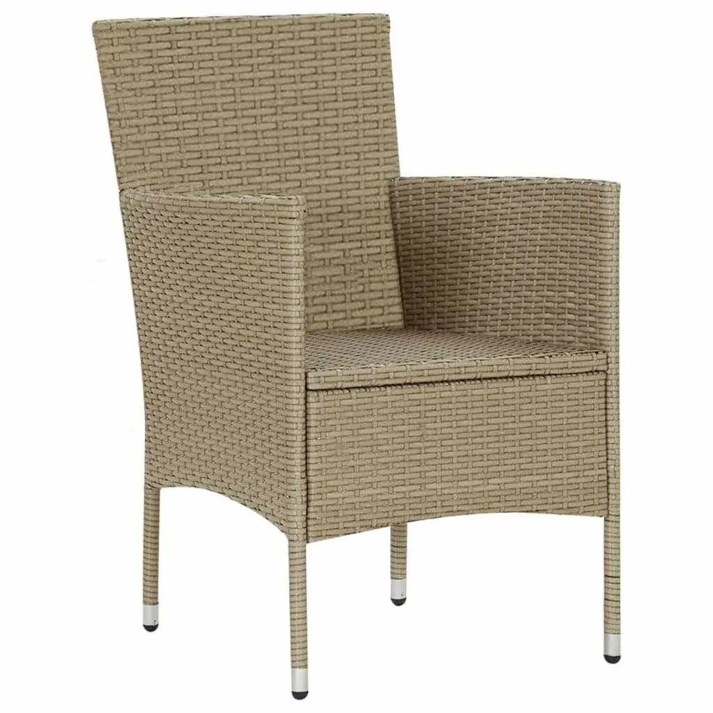 Garden Dining Set 7 Piece Outdoor Furniture Patio Table Chairs Cushions Beige