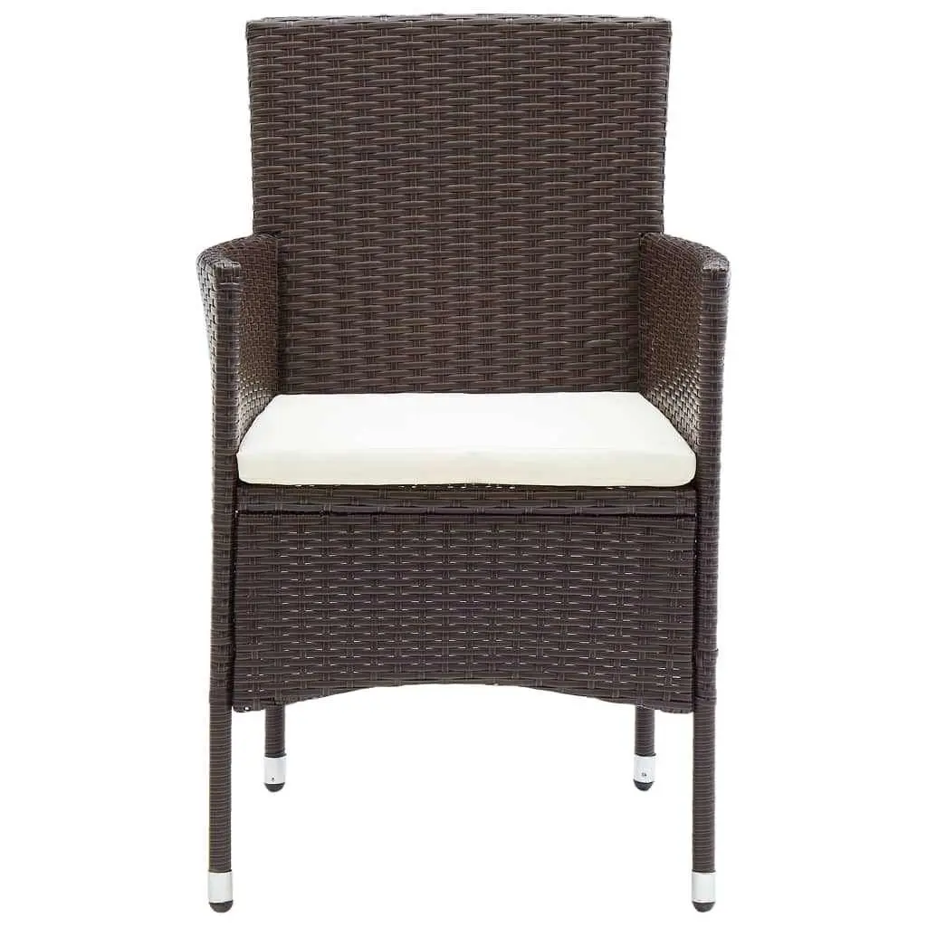 Garden Dining Set 9 Piece Outdoor Patio Furniture PE Rattan Brown with Cushions