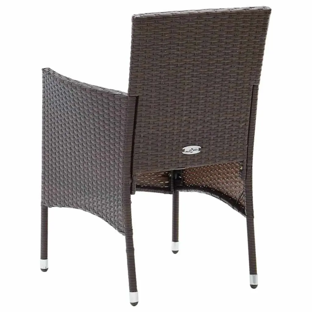 Garden Dining Set 9 Piece Outdoor Patio Furniture PE Rattan Brown with Cushions
