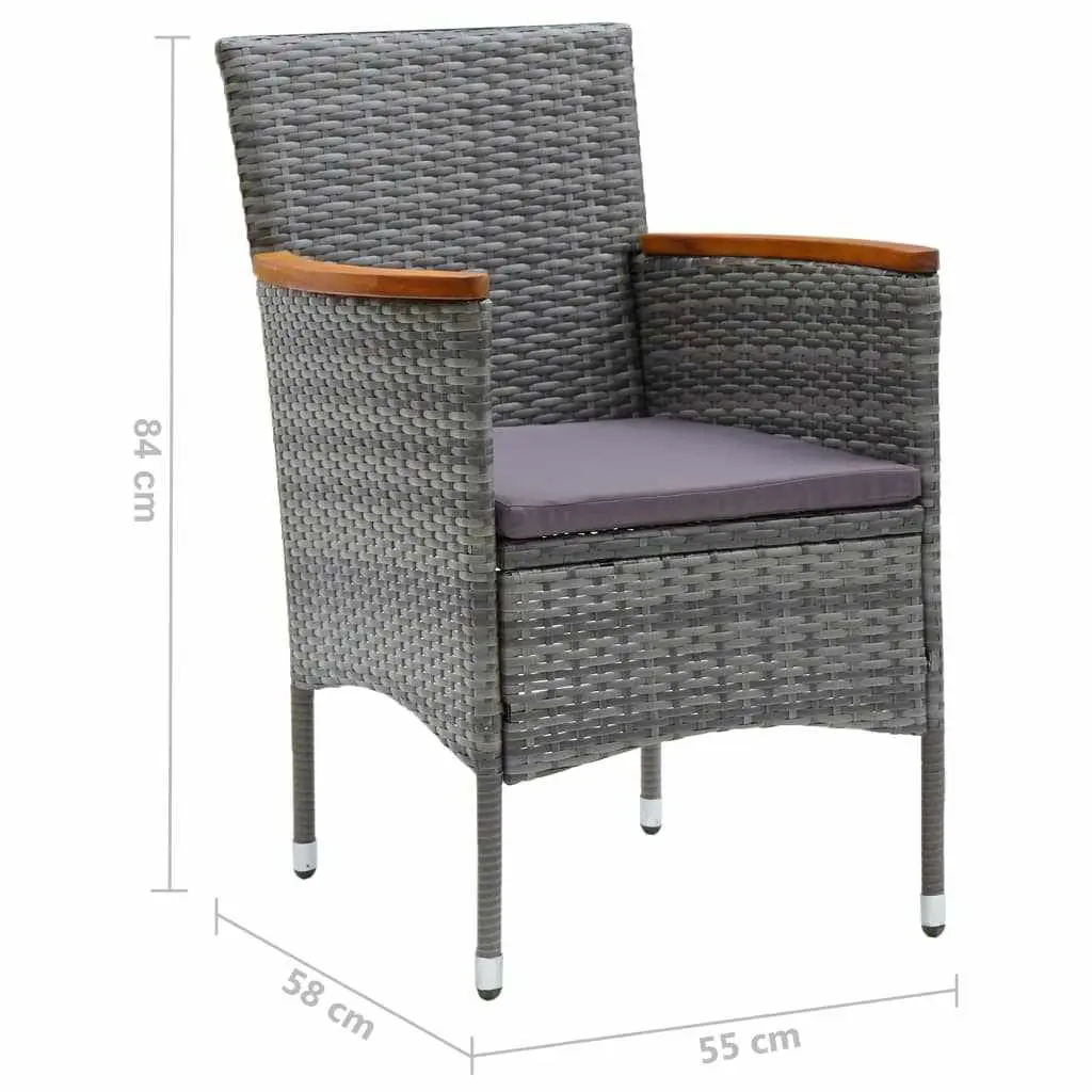 5 Piece Outdoor Dining Set with Glass Top and Cushions