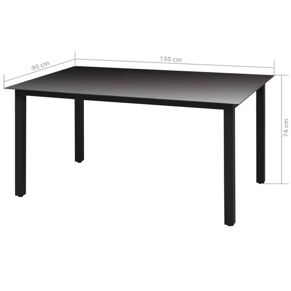 5 Piece Outdoor Dining Set with Glass Top and Cushions