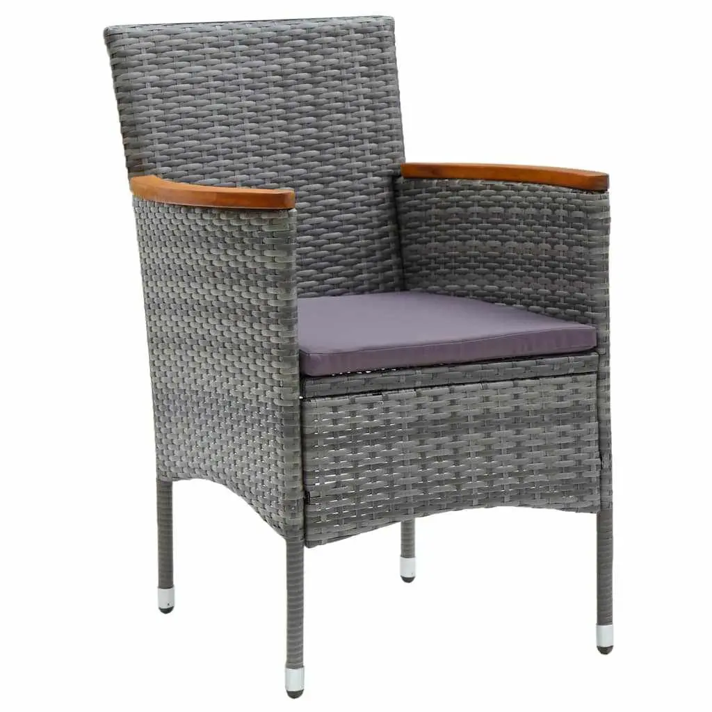 5 Piece Outdoor Dining Set with Glass Top and Cushions