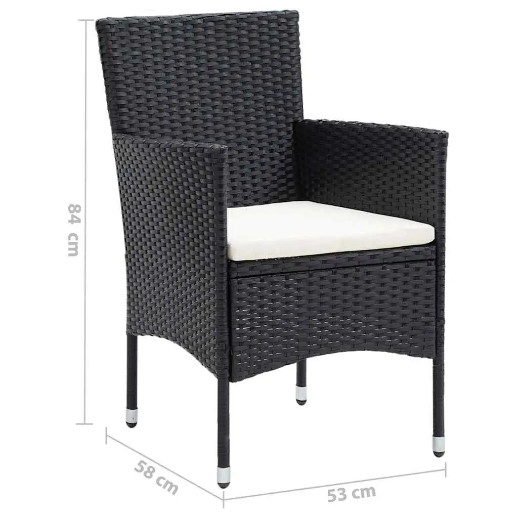 Garden Dining Set 5 Piece Outdoor Furniture Patio Table Chairs Cushions Black