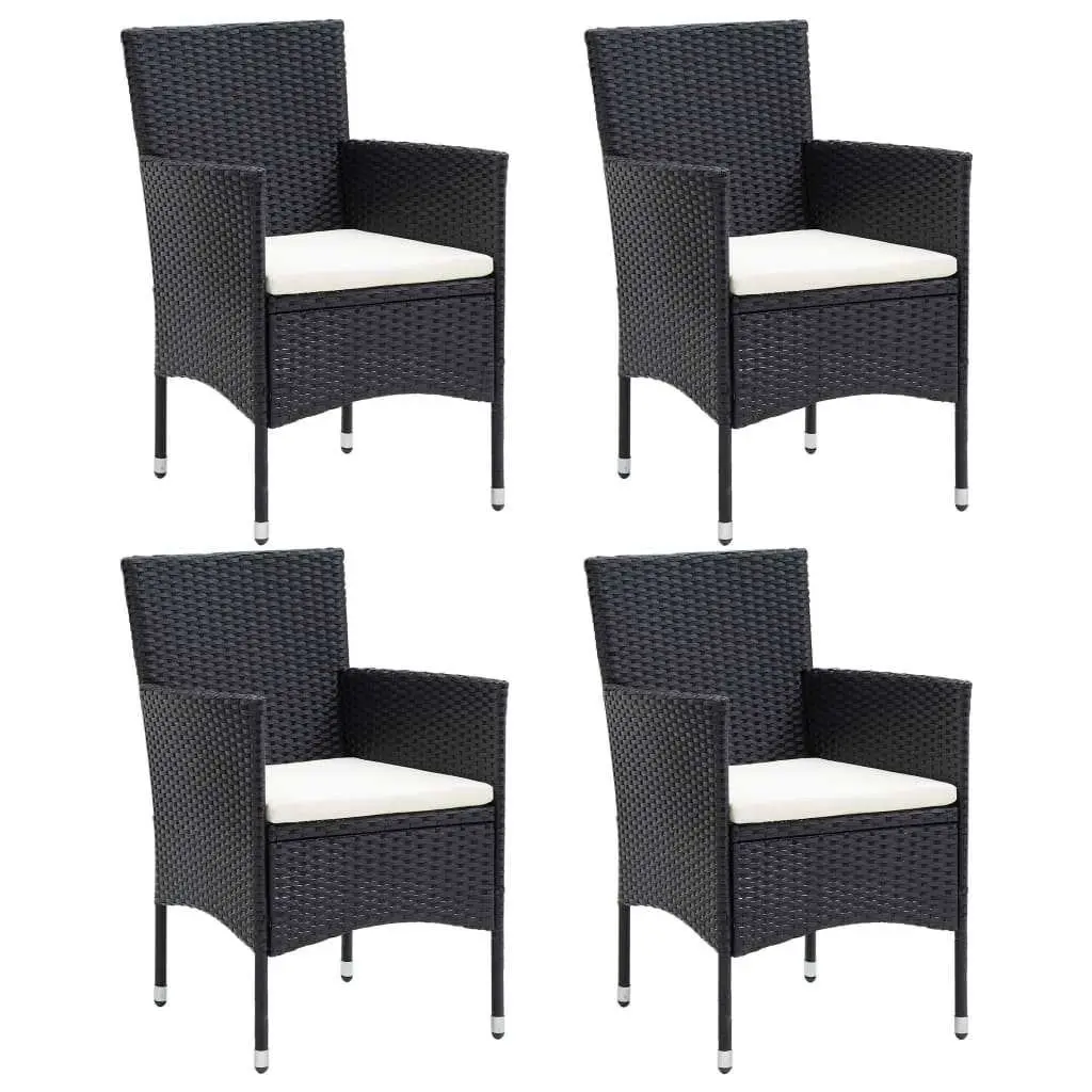 Garden Dining Set 5 Piece Outdoor Furniture Patio Table Chairs Cushions Black