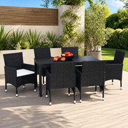 Concise 7 Piece Outdoor Dining Set with Cushions