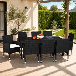 Compact and Versatile 9 Piece Garden Dining Set