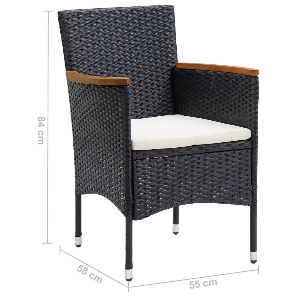 Garden Dining Set 5 Piece Outdoor Patio Furniture Poly Rattan with Cushions