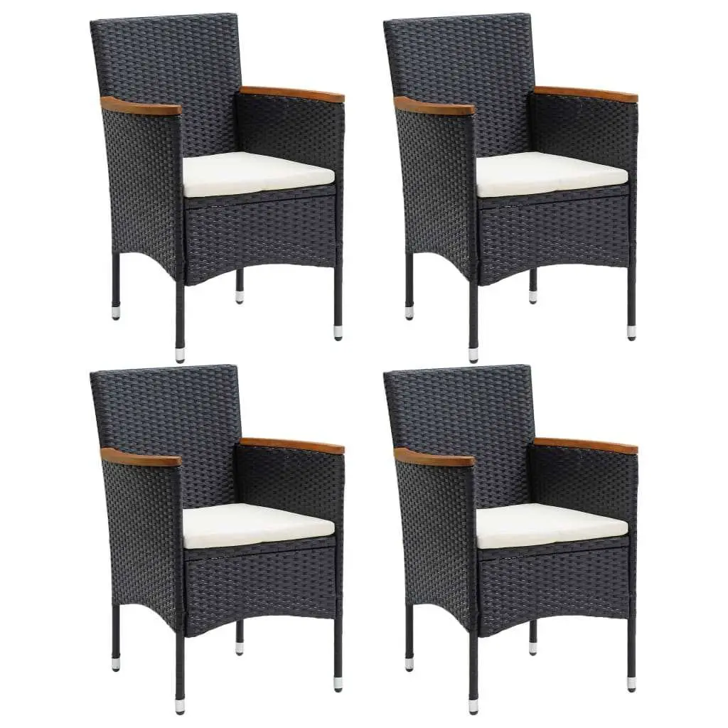 Garden Dining Set 5 Piece Outdoor Patio Furniture Poly Rattan with Cushions