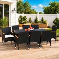 Compact 9 Piece Garden Dining Set with Easy Care