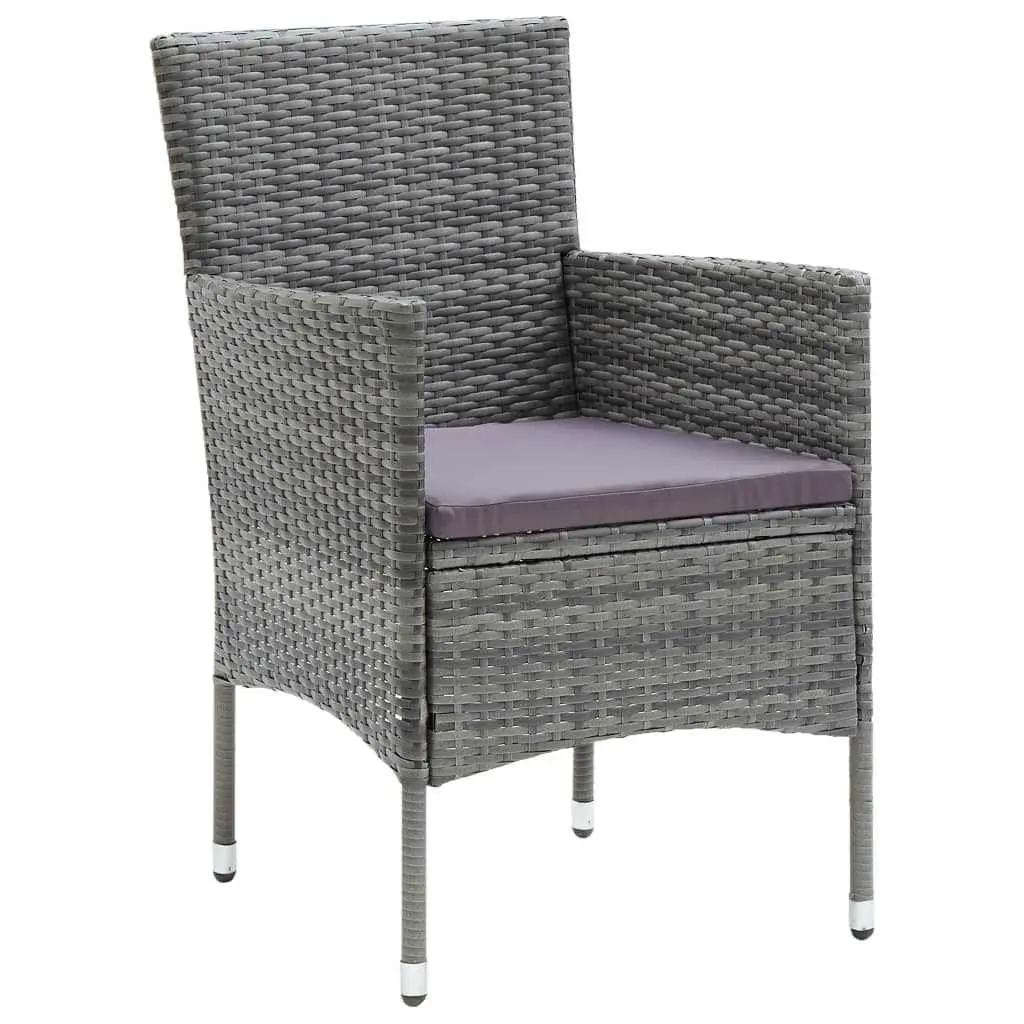 Garden Dining Set 9 Piece Outdoor Patio Furniture Poly Rattan Grey Cushions